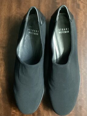 Stuart Weitzman Black Minimalist Slip-On Flats 8.5N
